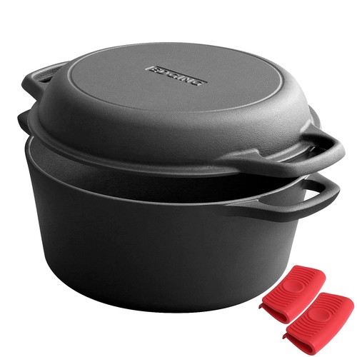 Pre seasoned cast - 2-in-1, pre-seasoned