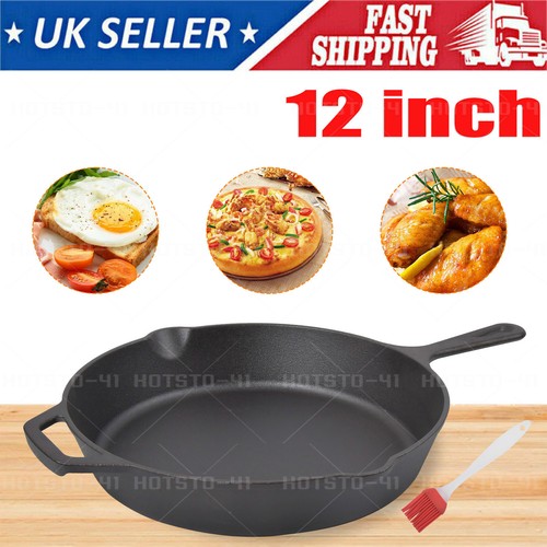 Cast iron skillet pan - cast, black