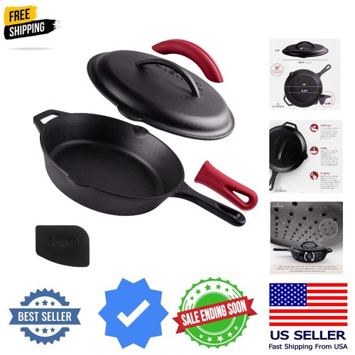 Cast iron skillet - iron, lid