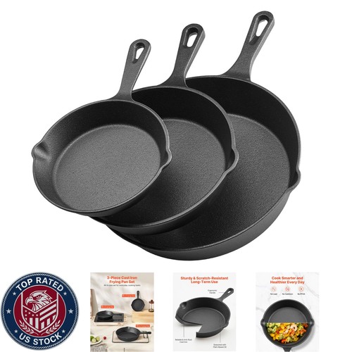Cast iron skillet piece - cast, 3-piece
